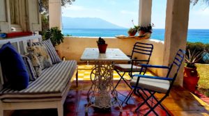 Blue maisonette Sea view Traditional Loukoulos Samos Kampos Marathokampos House Host Hotel Summer Balcony