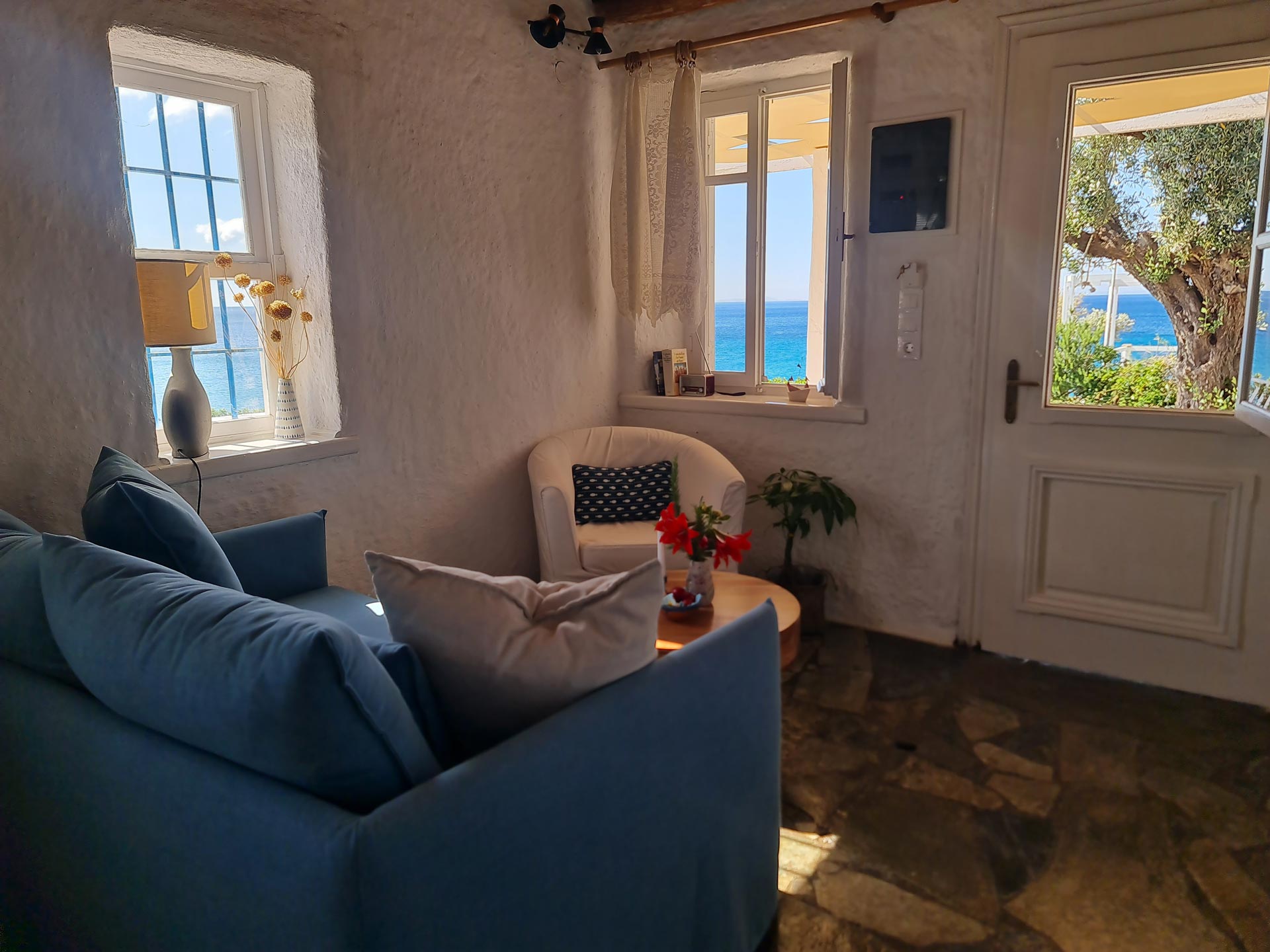 Blue maisonette Traditional Loukoulos Samos Kampos Marathokampos House Votsalakia Hotel Summer Accommodation samos